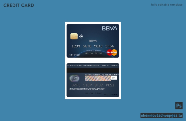 Beispielvorschau für eine Mastercard der kolumbianischen BBVA Bank
